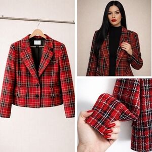 Women's Red Plaid Jacket